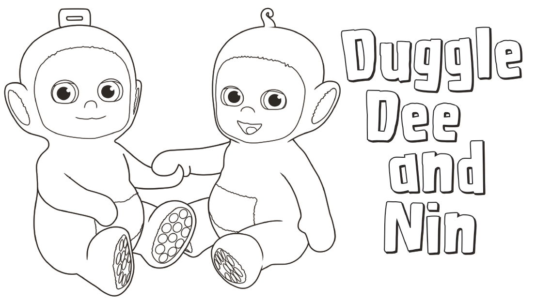 Duggle Dee and Nin are best friends, share this colouring sheet with your little one's best friend.